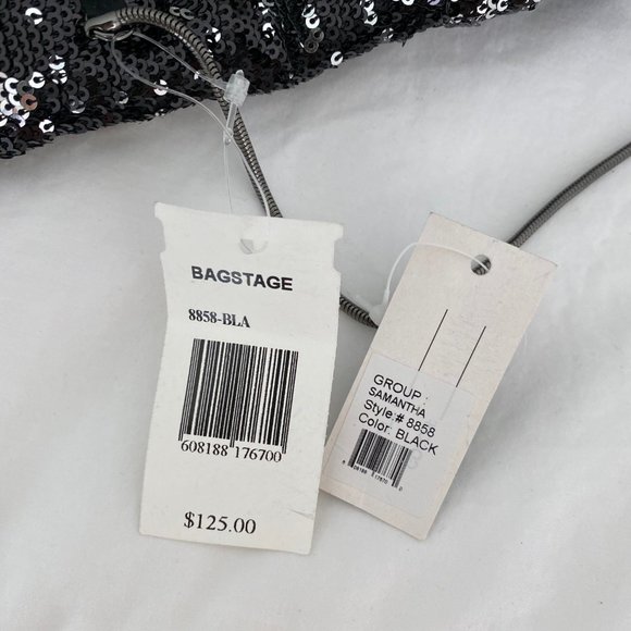 Franchi beaded a-symmetrical black silver clutch - Picture 6 of 12